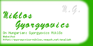 miklos gyorgyovics business card