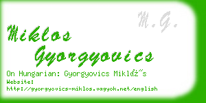 miklos gyorgyovics business card